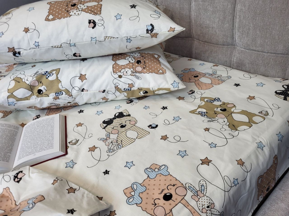 Постільна білизна Пухнастики, бязь (Сімейний)