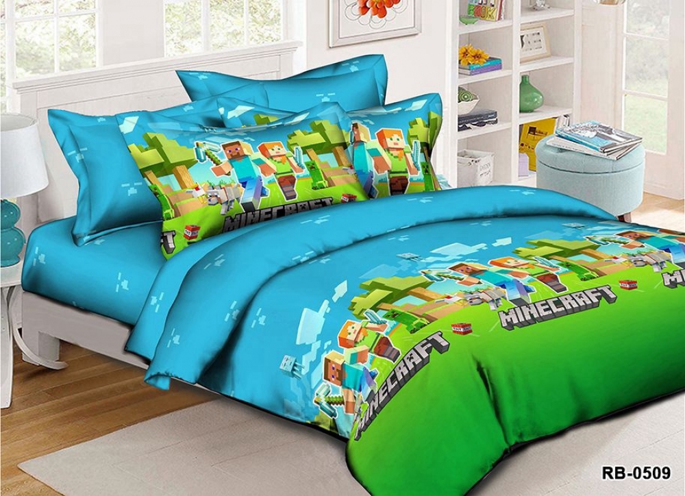 Постільна білизна Minecraft, ранфорс (Підл. на рез.)