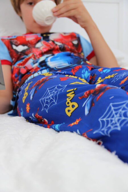 Дитяча піжама для хлопців Марвел Людина Павук SPIDERMAN MARVEL  | світиться у темряві | короткий рукав | 9 роки зріст 128-134см | колір синій