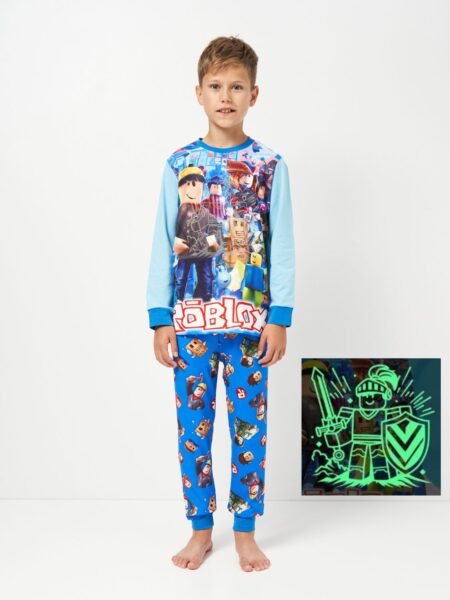 Дитяча піжама для хлопців Роблокс ROBLOX 5 | світиться у темряві | 6 роки зріст 110-116см | колір синій