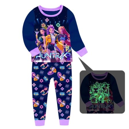 Дитяча піжама для дівчаток Хантрікс HUNTRIX K-Pop | світиться у темряві | 13 роки зріст 153-158см | колір бузковий