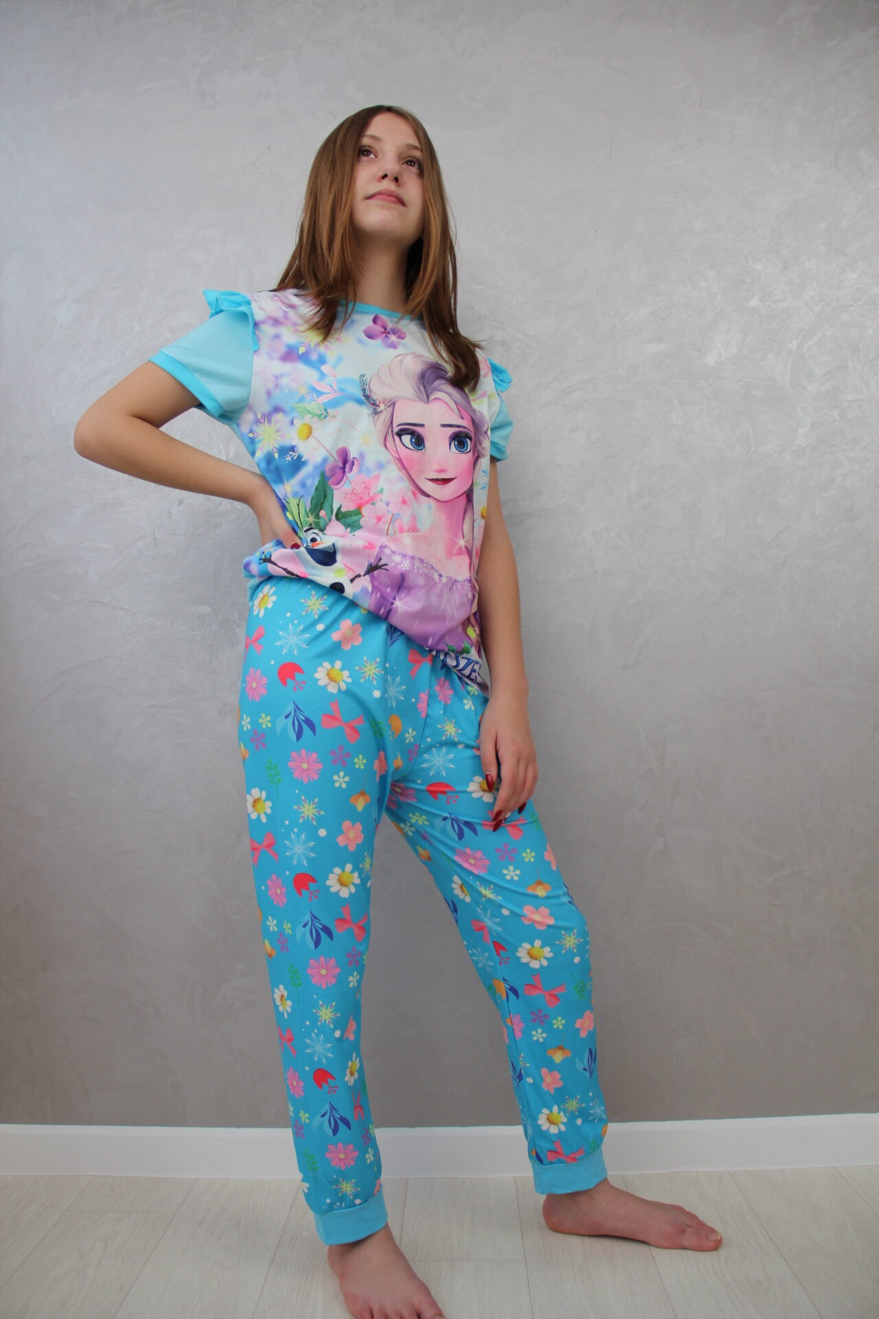 Дитяча піжама для дівчаток Холодне серце FROZEN | світиться у темряві | 5 роки зріст 104-110см | колір блакитний - Image 6