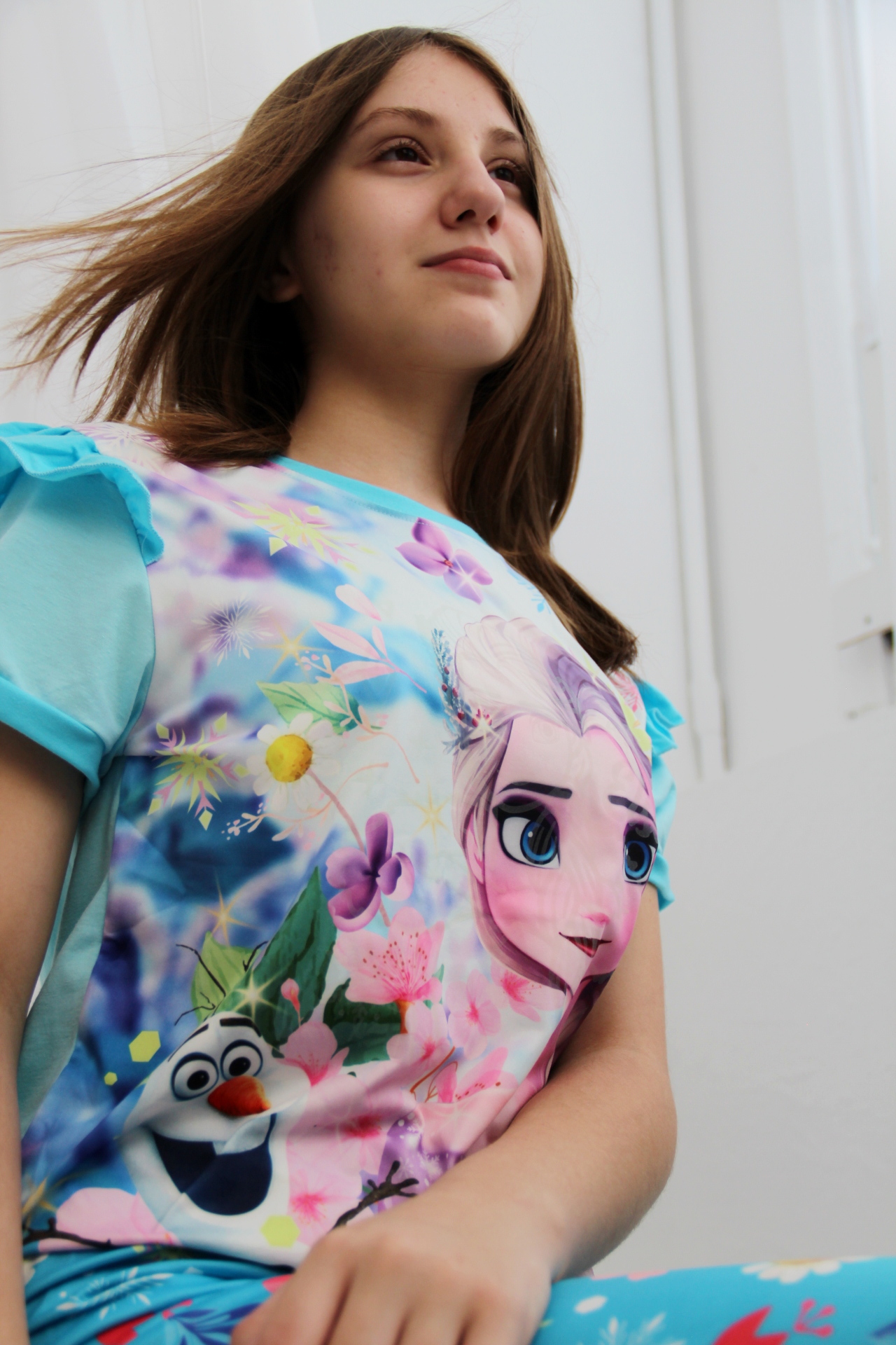 Дитяча піжама для дівчаток Холодне серце FROZEN | світиться у темряві | 5 роки зріст 104-110см | колір блакитний - Image 7