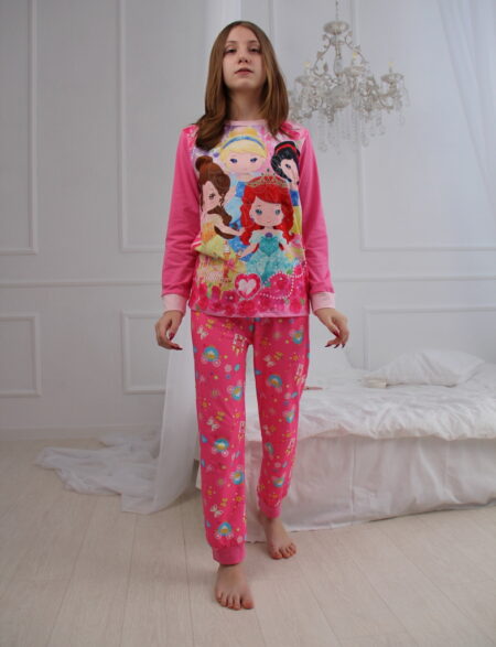 Дитяча піжама для дівчат Принцеси Діснея Disney princesses | світиться у темряві | 9 роки зріст 128-134см | колір рожевий