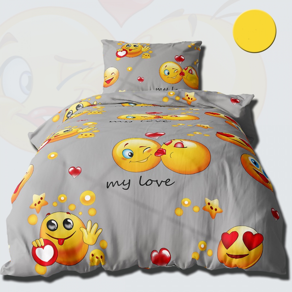 Постільна білизна Емодзі, бязь (Євро) - Image 3