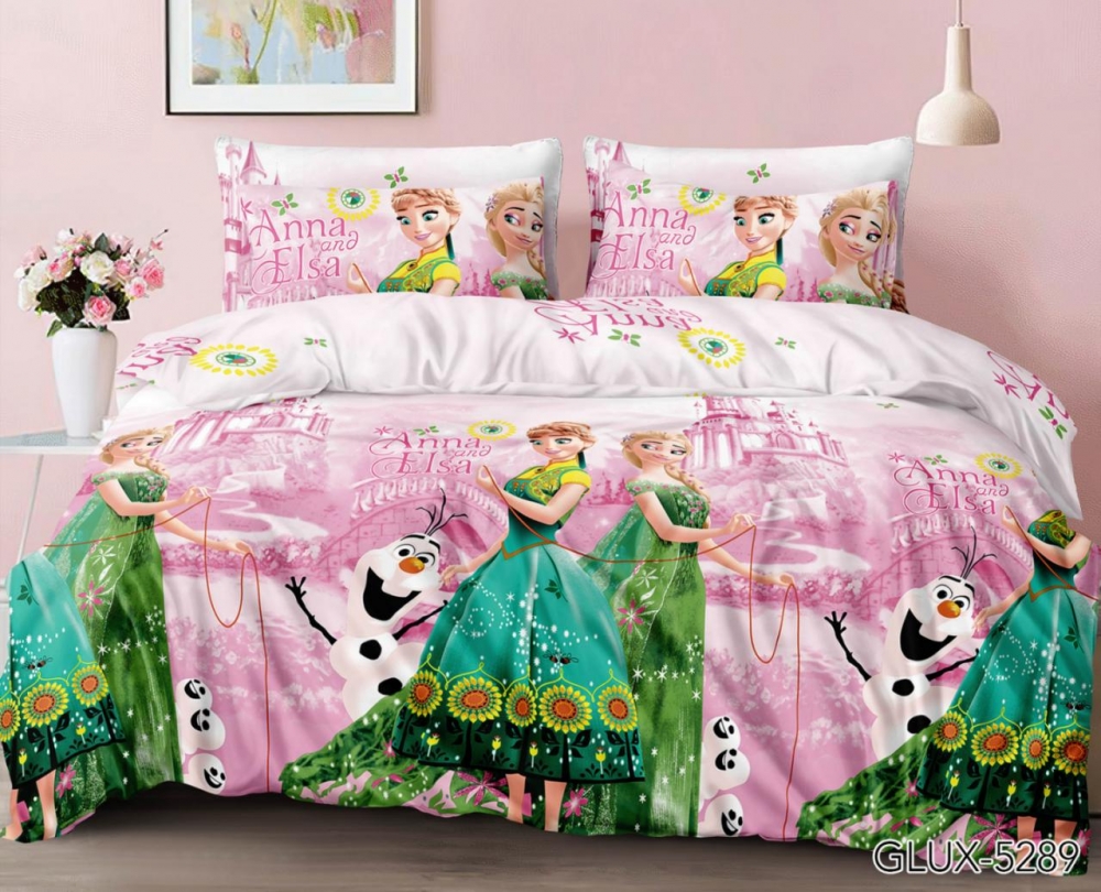 Постільна білизна Анна та Ельза, бязь (Двоспальний)